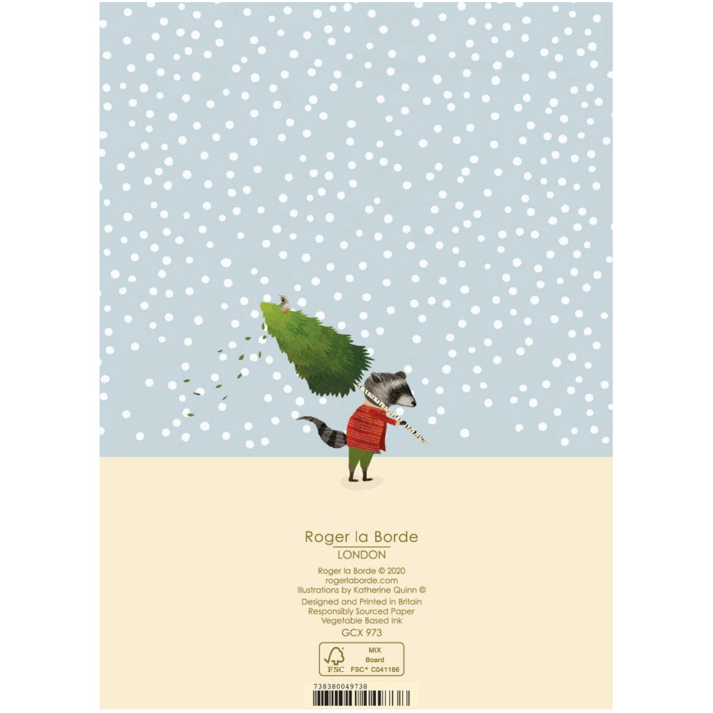 Animals Around Tree Christmas Card Back