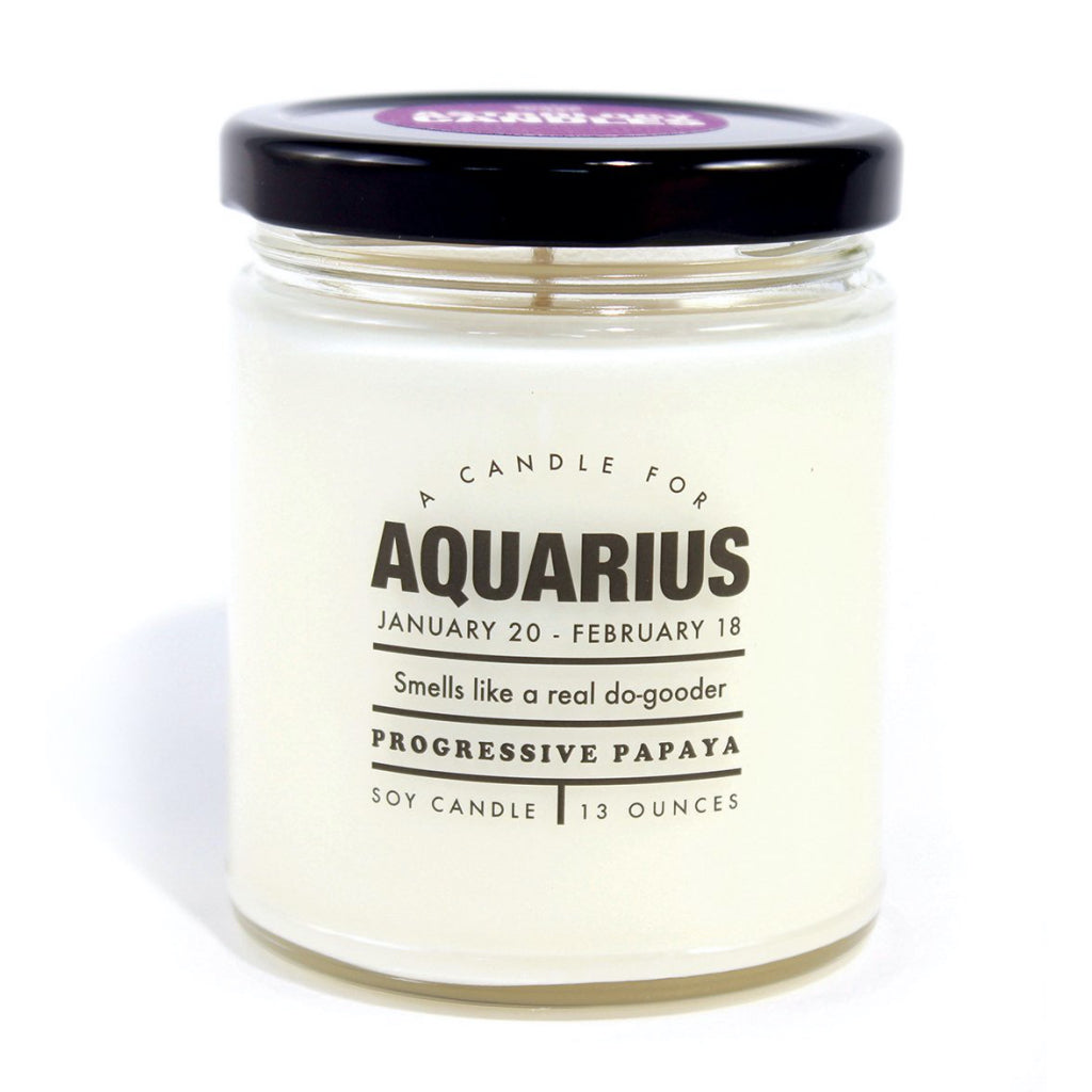 Astrology Candle - Aquarius Front