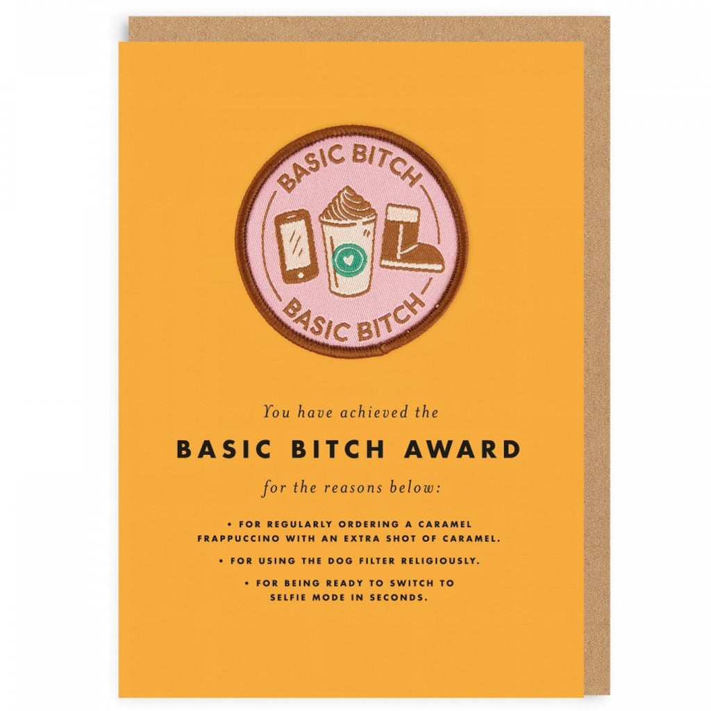 Basic Bitch Award Patch Card