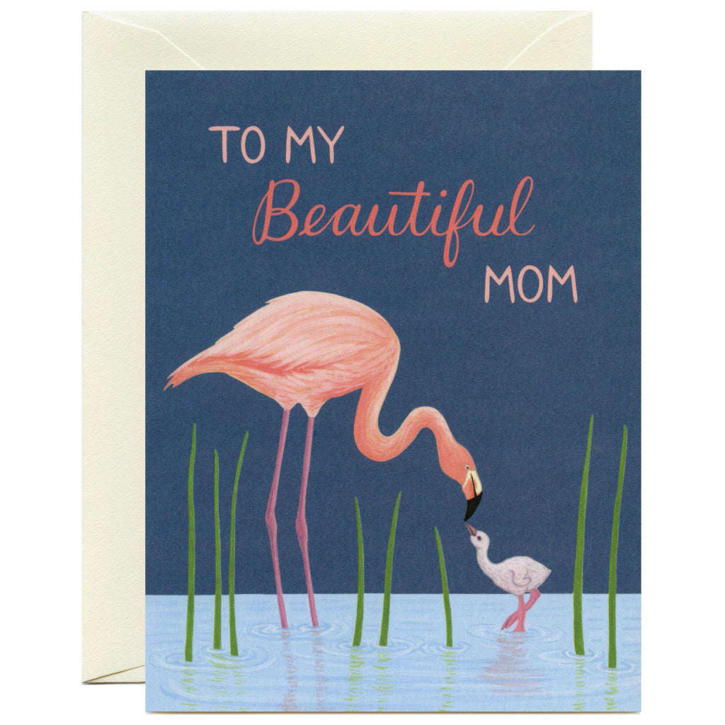 Beautiful Mom Flamingo Card