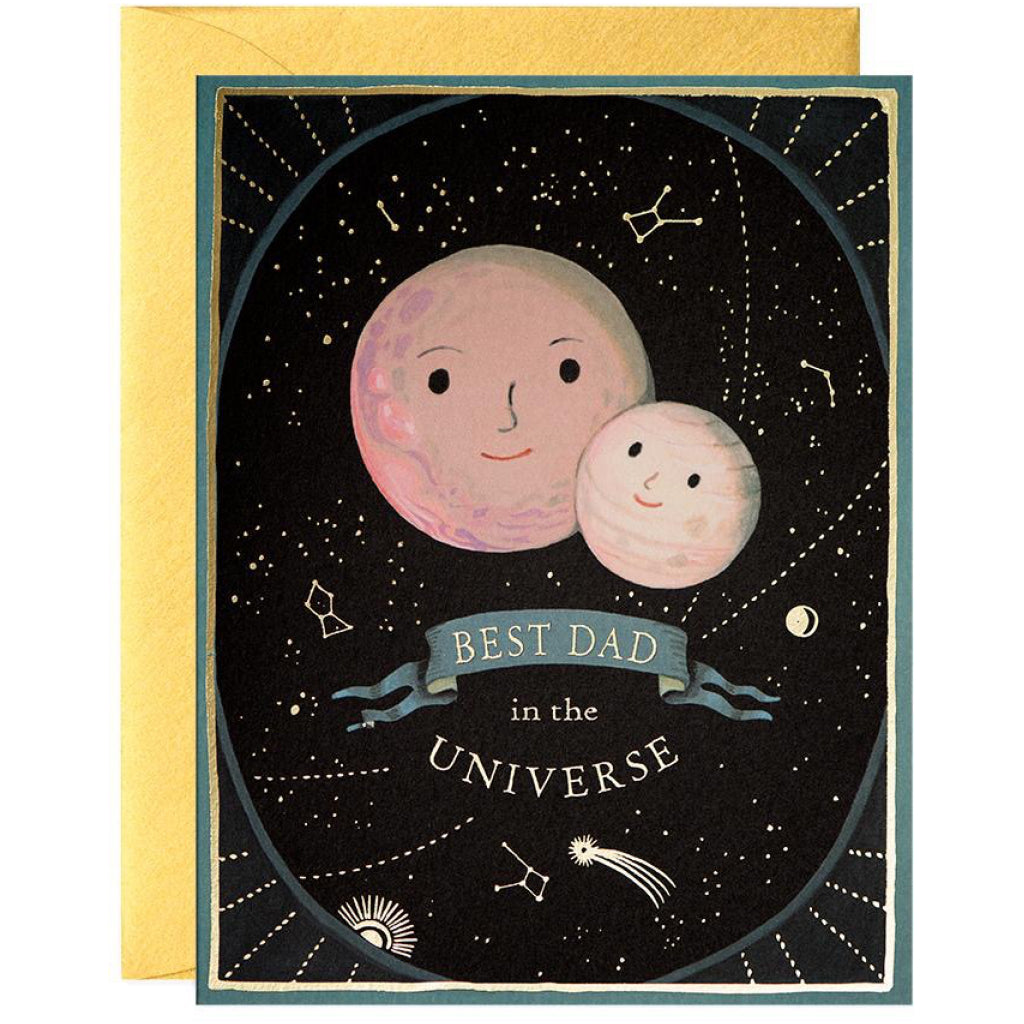 Best Dad In The Universe Planets Card