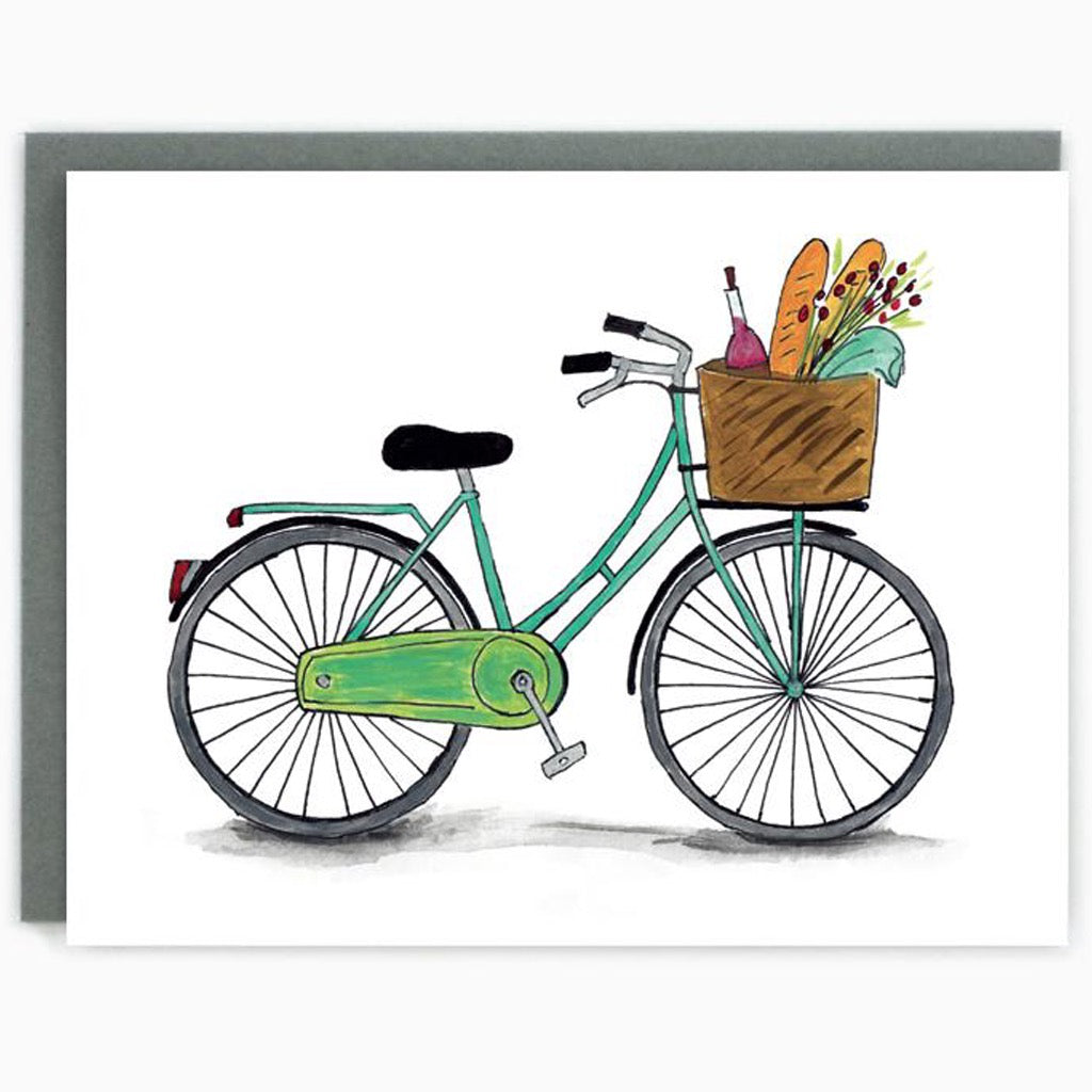 Bike With Basket Card