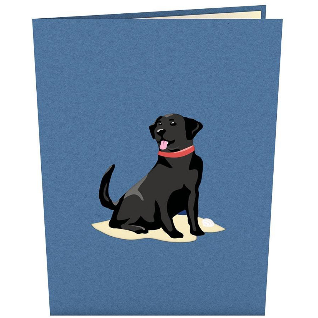 Black Labrador Dog 3D Pop Up Card Cover