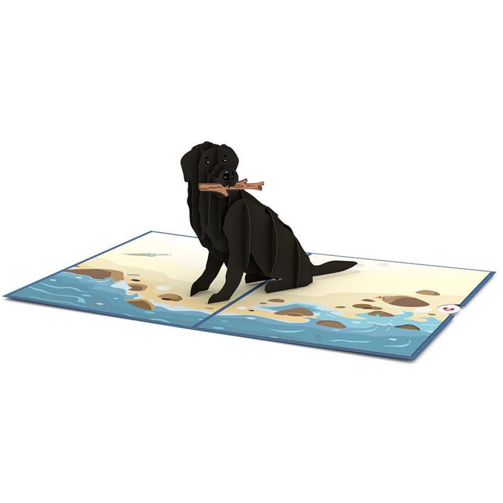 Black Labrador Dog 3D Pop Up Card Full view