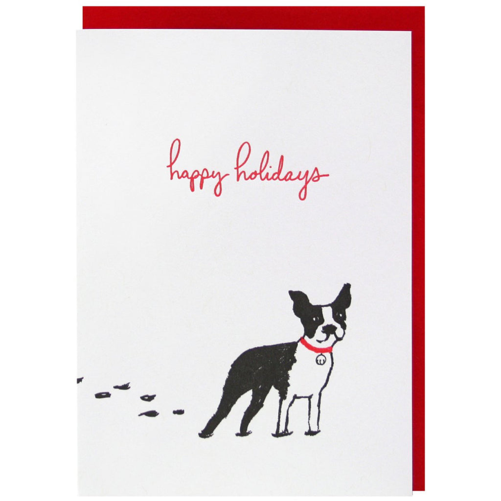Boston Terrier Holiday Card