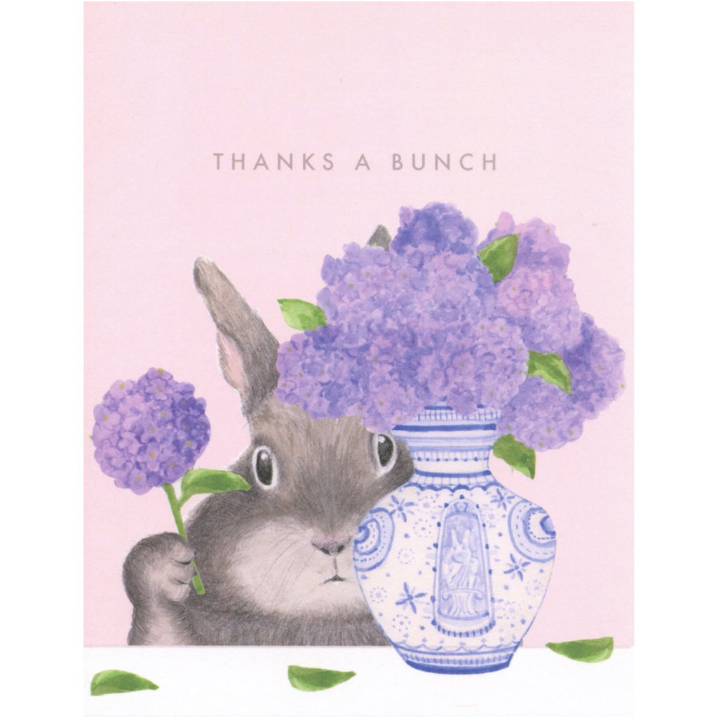 Bunny Arranging Lilacs Card