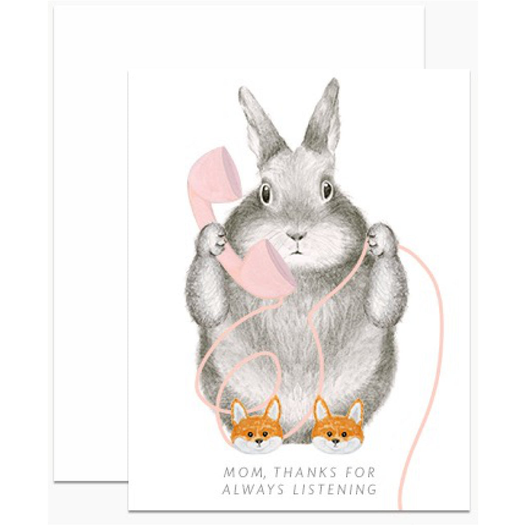 Bunny In Fox Slippers Card