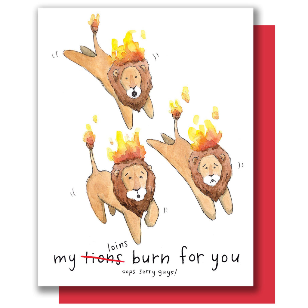 Burning Lions Love Card