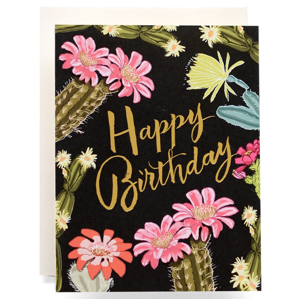 Cactus Blooms Birthday Card