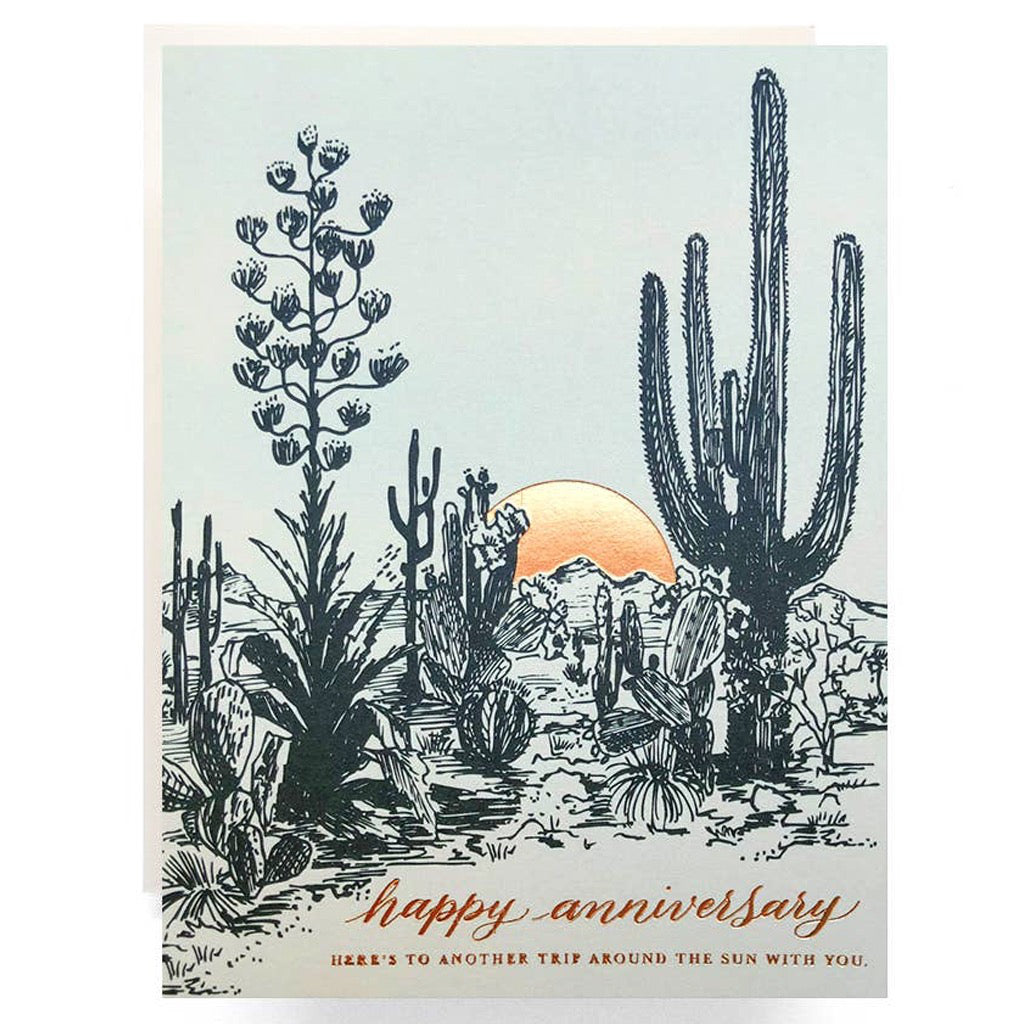 Cactus Sunset Anniversary Card