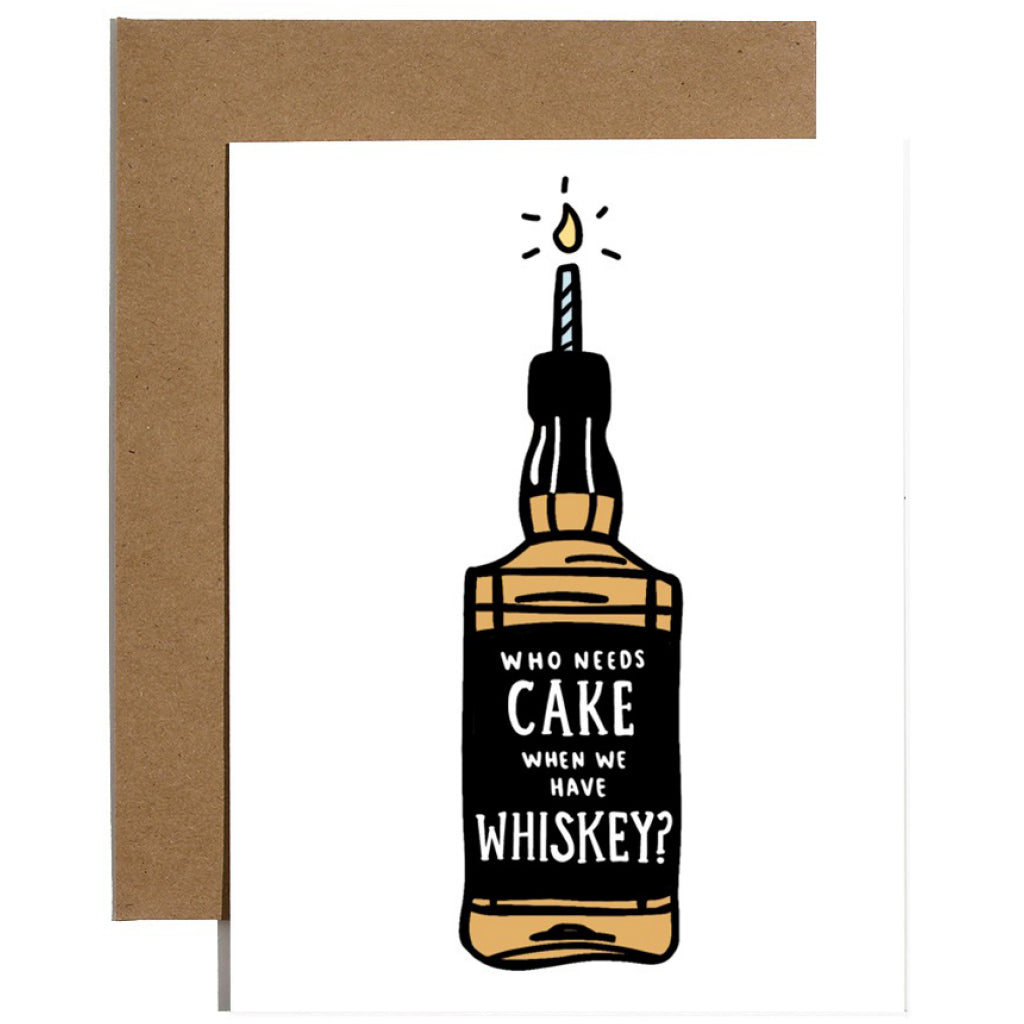 Cake Whiskey Birthday Card