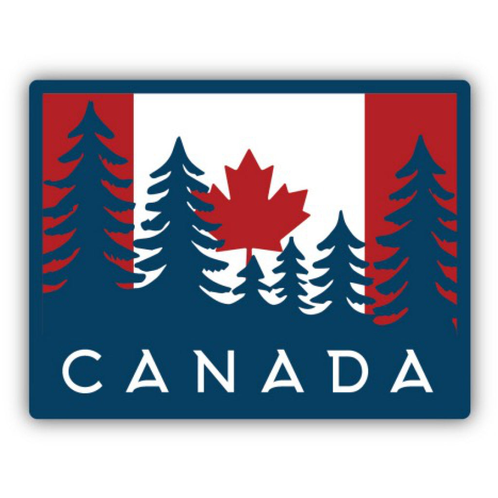 Canada Flag With Trees Sticker