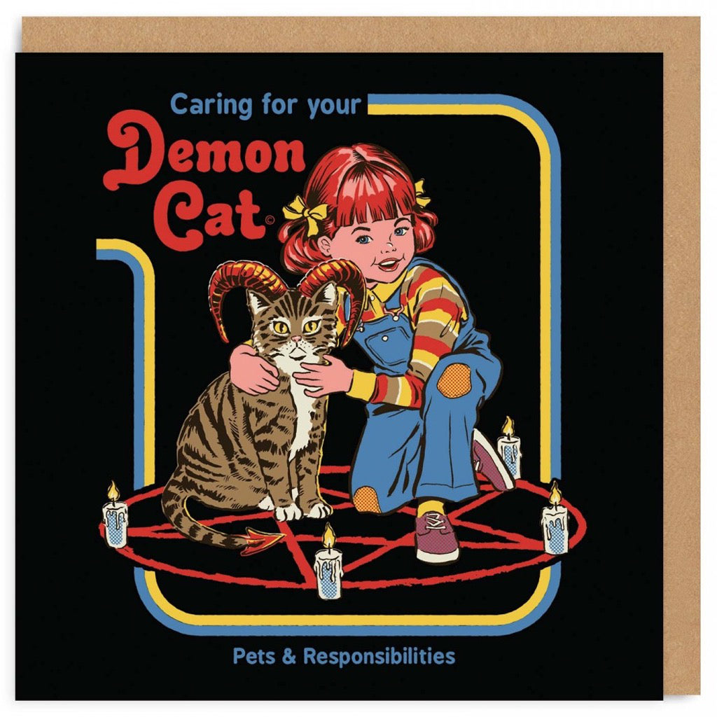 Caring For Your Demon Cat Card