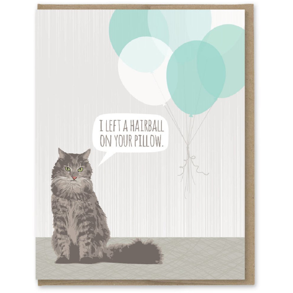 Cat Hairball Birthday Card