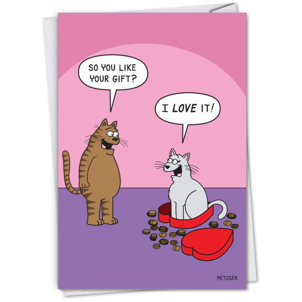 Cat Loves Heart Box Gift Card