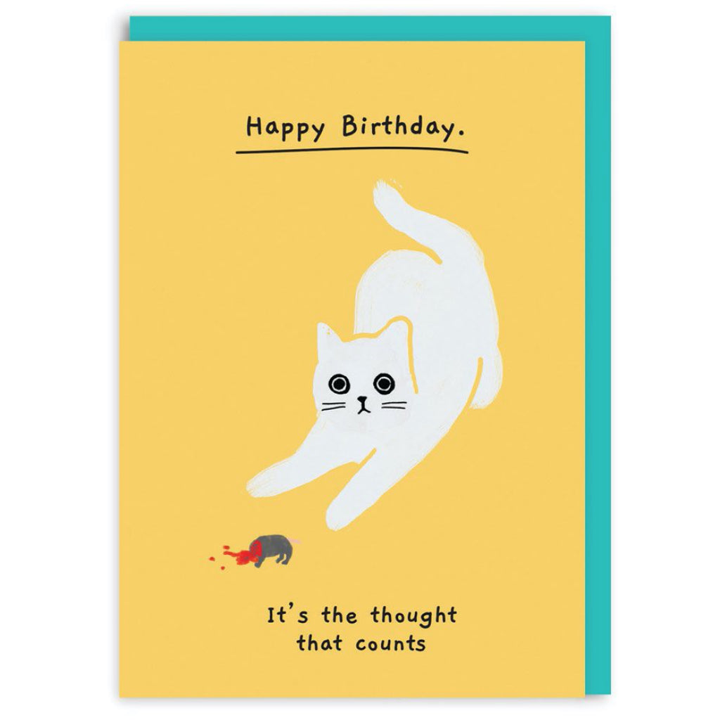 Cat thought That Counts Birthday Card