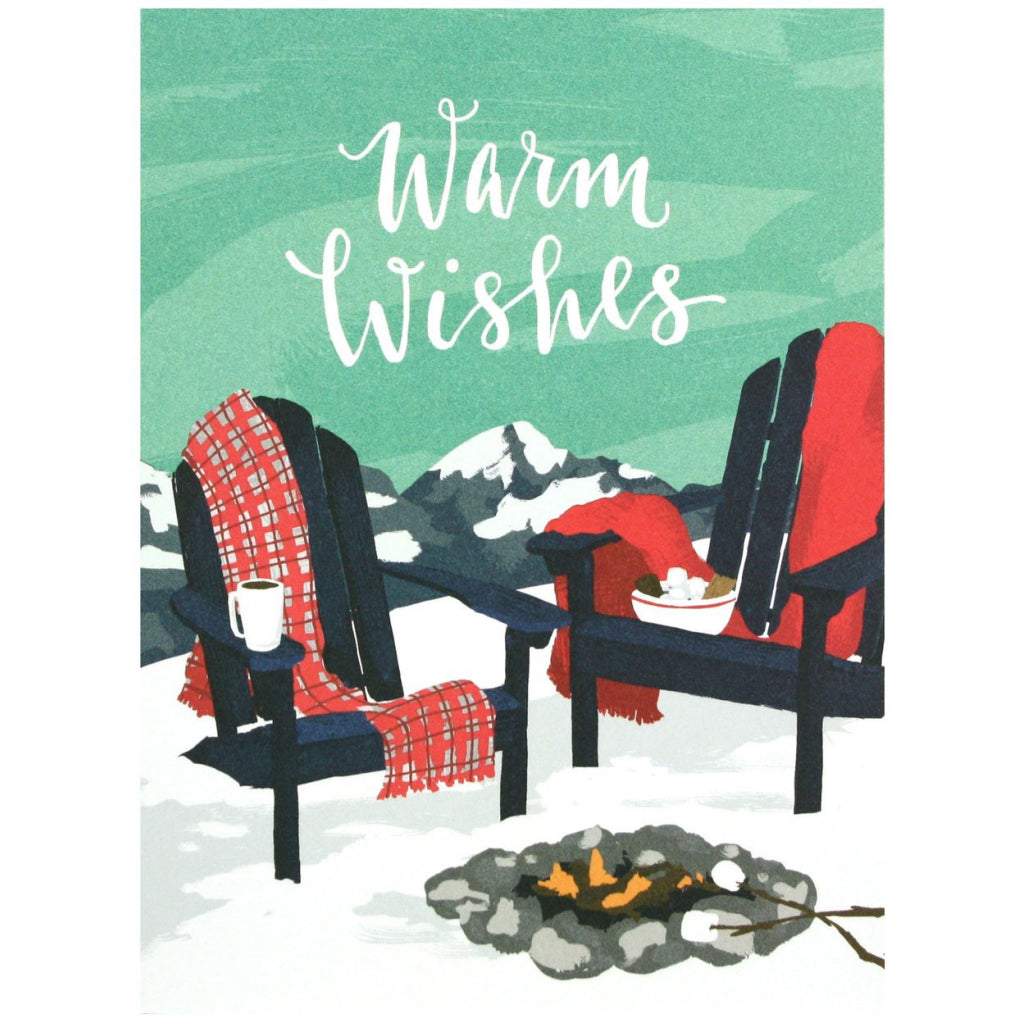 Chairs By Campfire Holiday Card