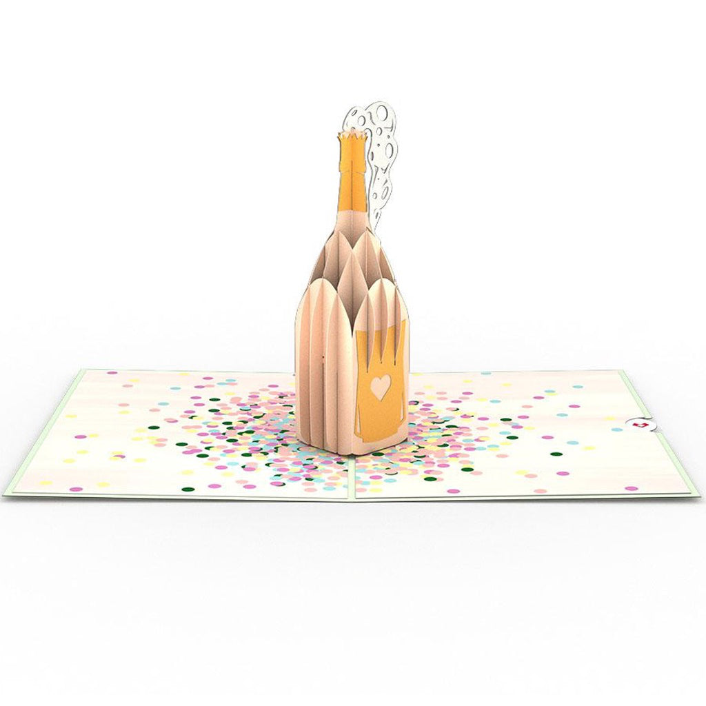 Champagne Pop 3D Pop Up Card Open