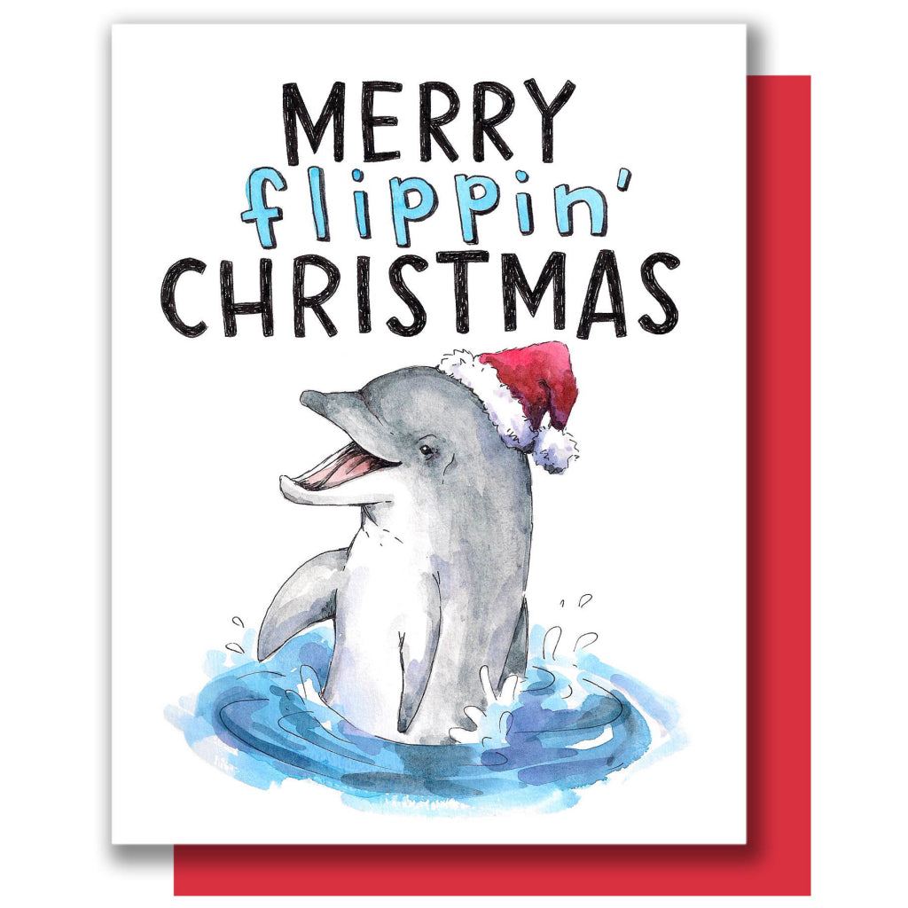 Christmas Dolphin Card