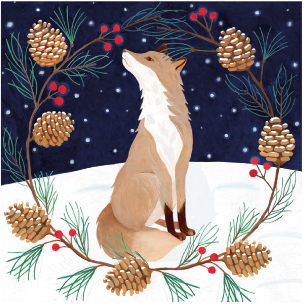 Christmas Fox Cello Pack of Cards