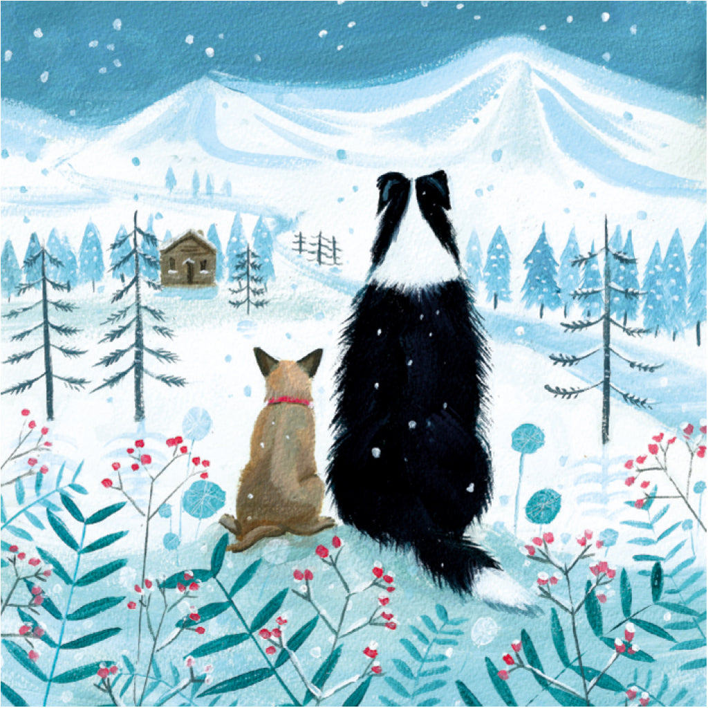 Christmas Snowfall Dogs Cello Pack of Cards