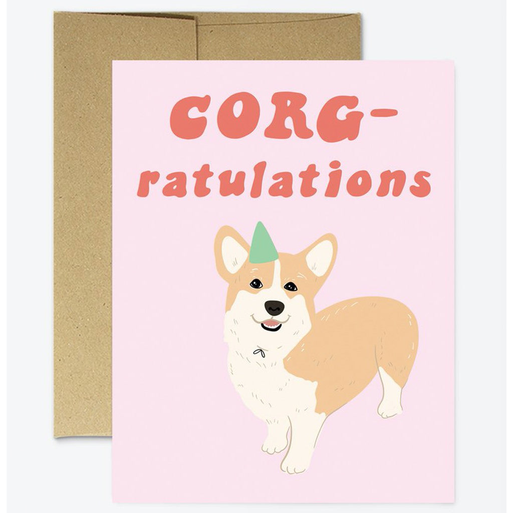 Corg-ratulations Corgi Card