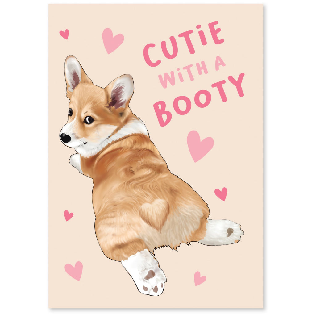 Cutie With A Booty Corgi Card