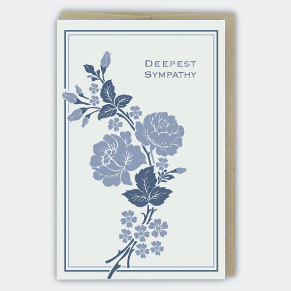 Deepest Sympathy Blue Floral Card