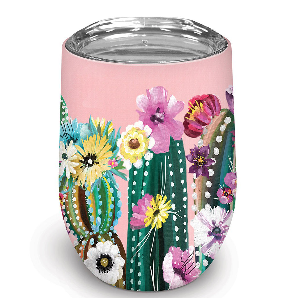 Desert Blossoms Insulated Stainless Steel Wine Glass
