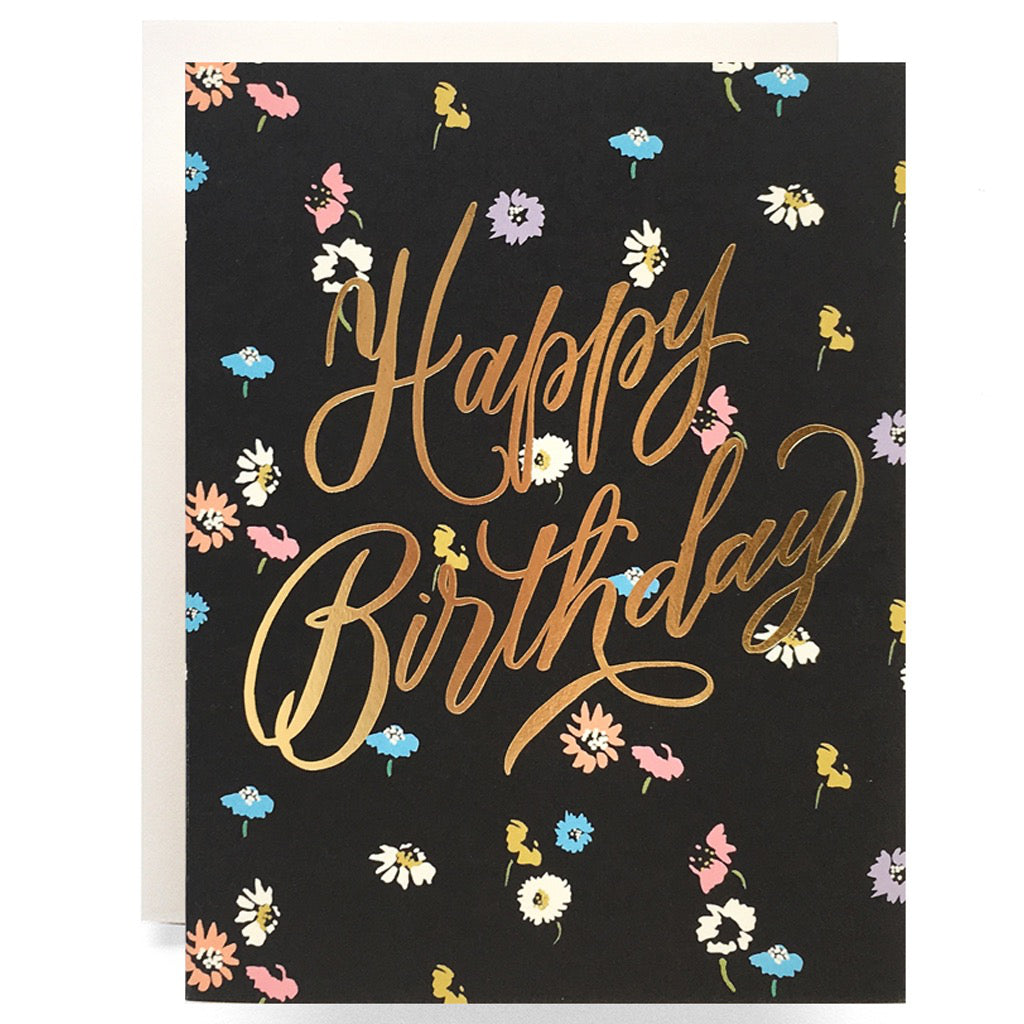 Disty Floral Birthday Card