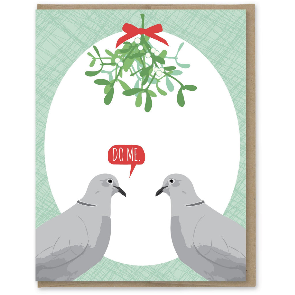 Do Me Mistletoe Doves Card