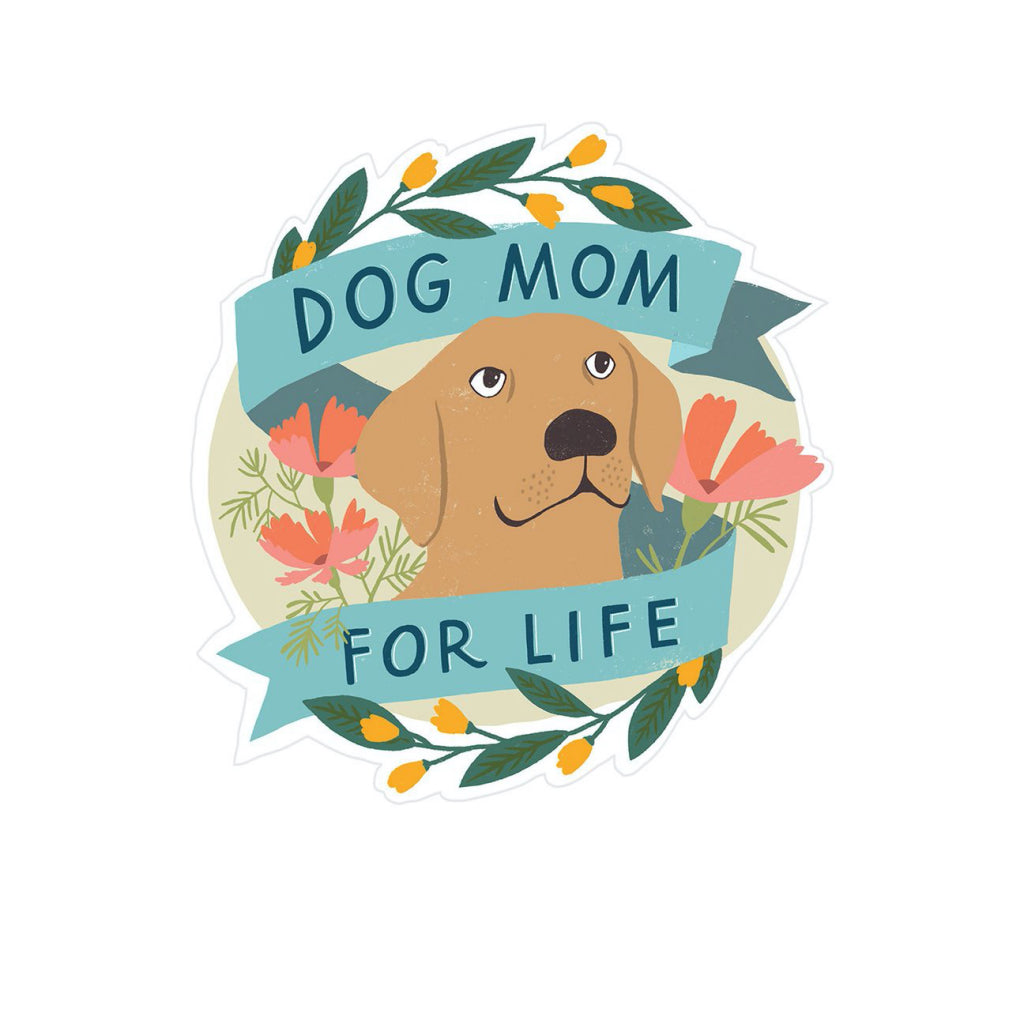 Dog Mom For Life Birthday Card Sticker