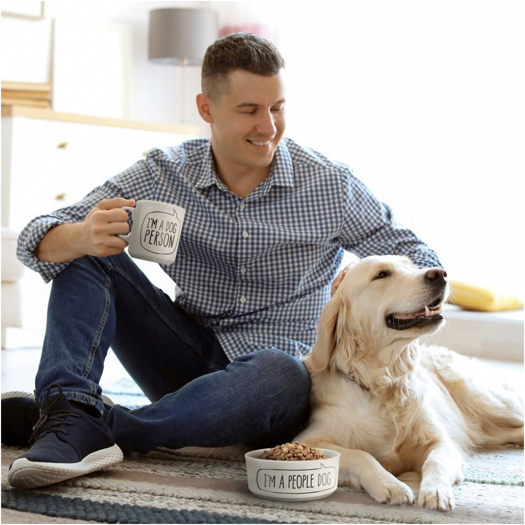 Dog Person Ceramic Mug & Cat Bowl Set Lifestyle