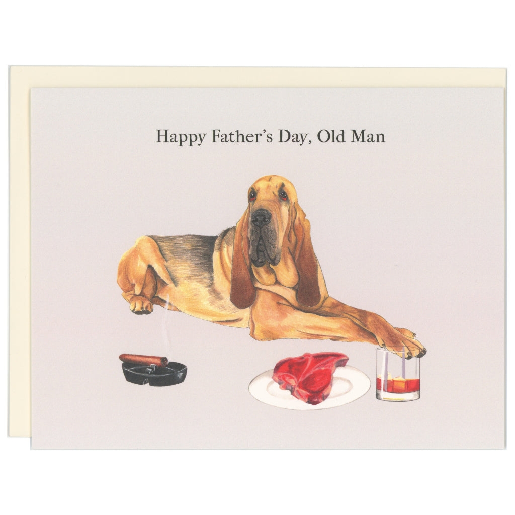 Dog Steak Whisky Cigar Dad Card