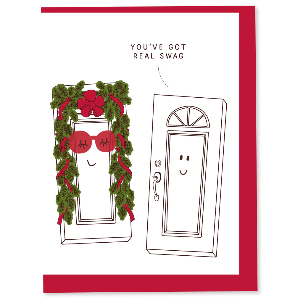 Door With Swag Holiday Card