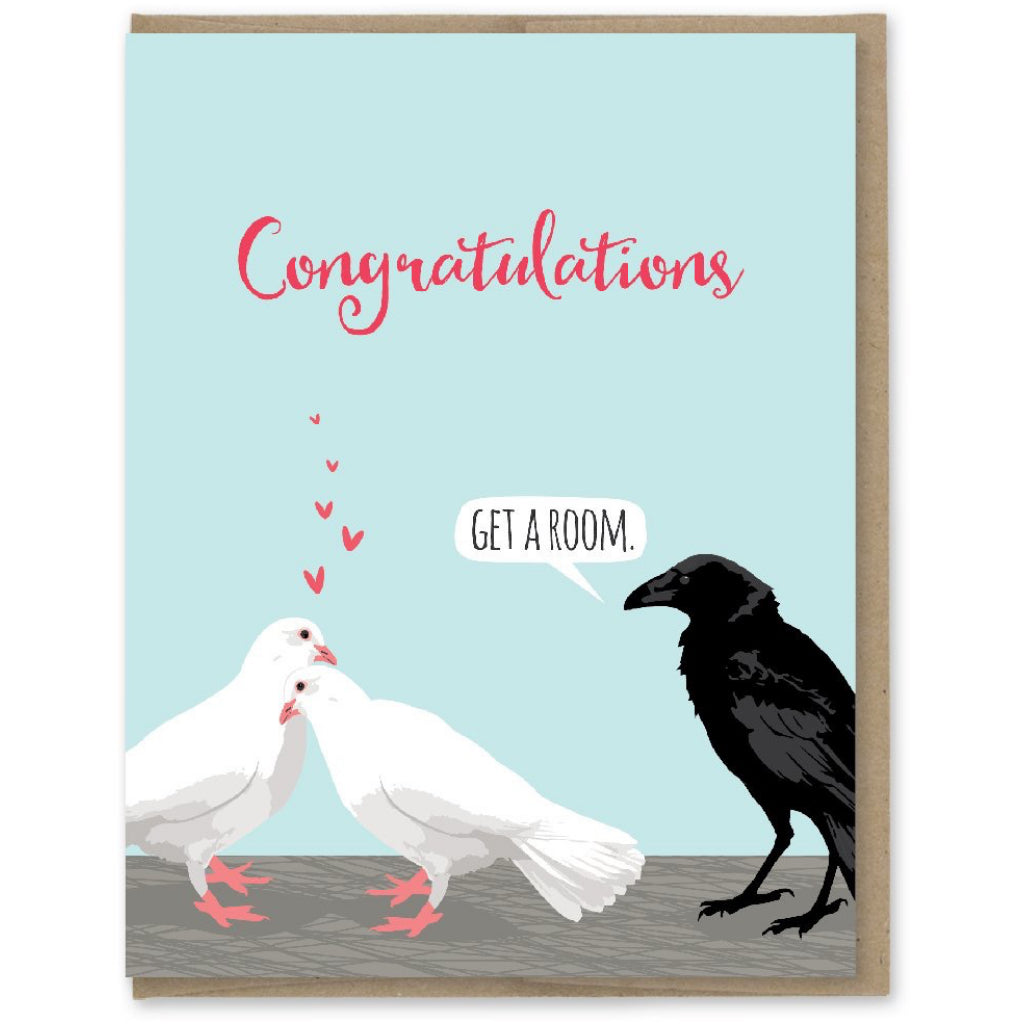 Doves Get A Room Wedding Card