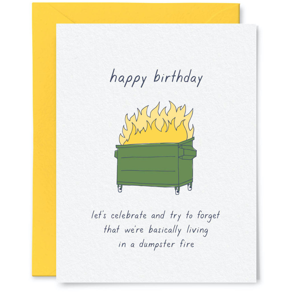 Dumpster Fire Birthday Card