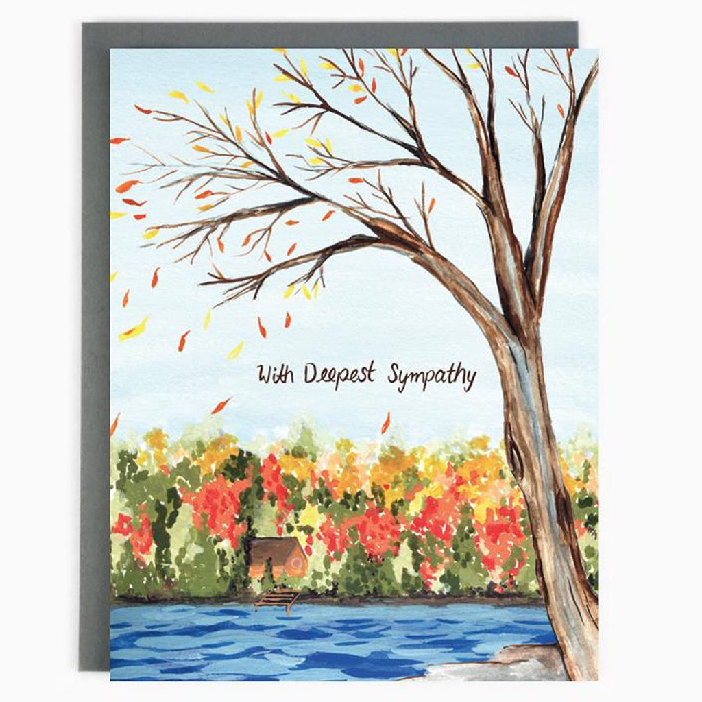 Fall Lake Sympathy Card