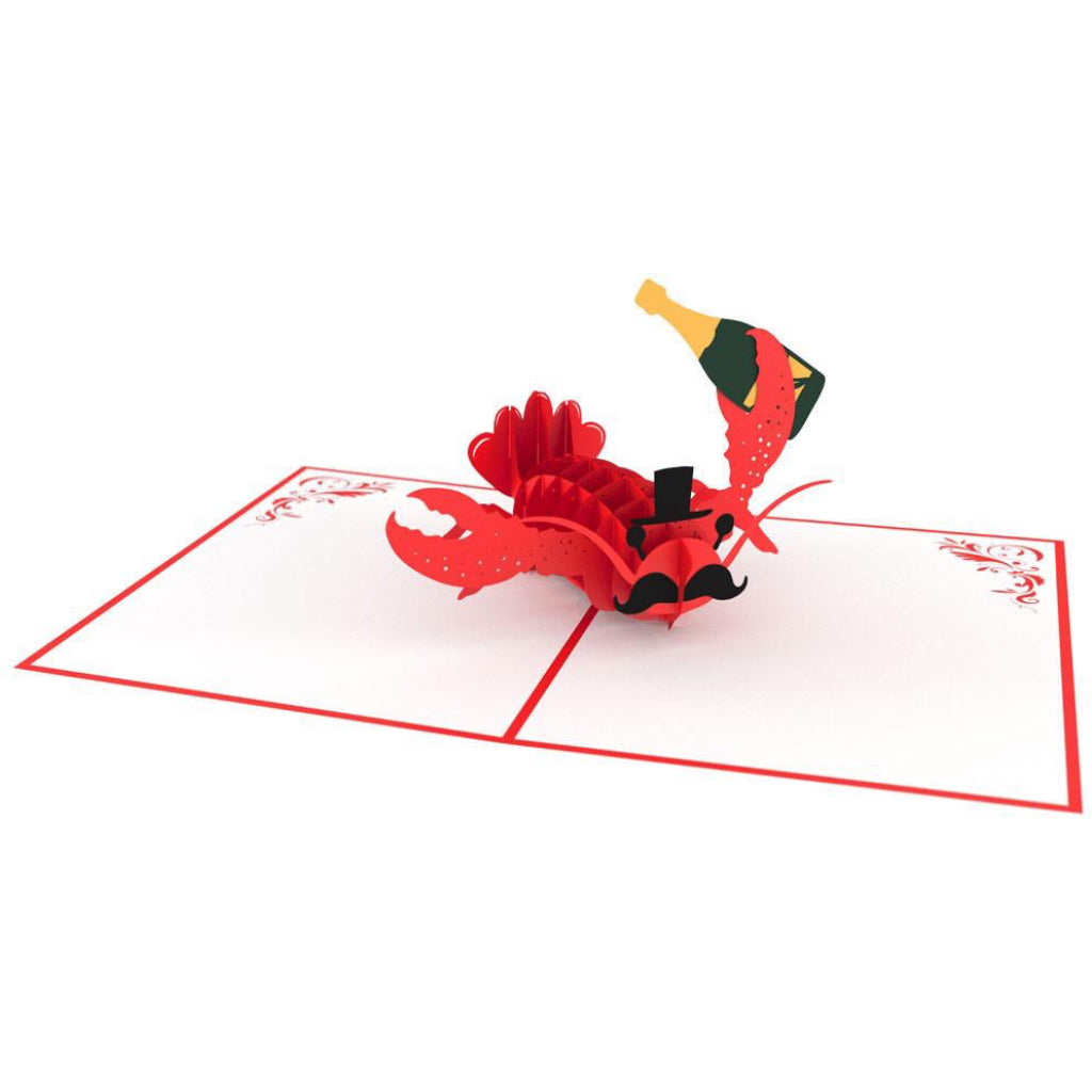 Fancy Lobster 3D Pop Up Card Full view