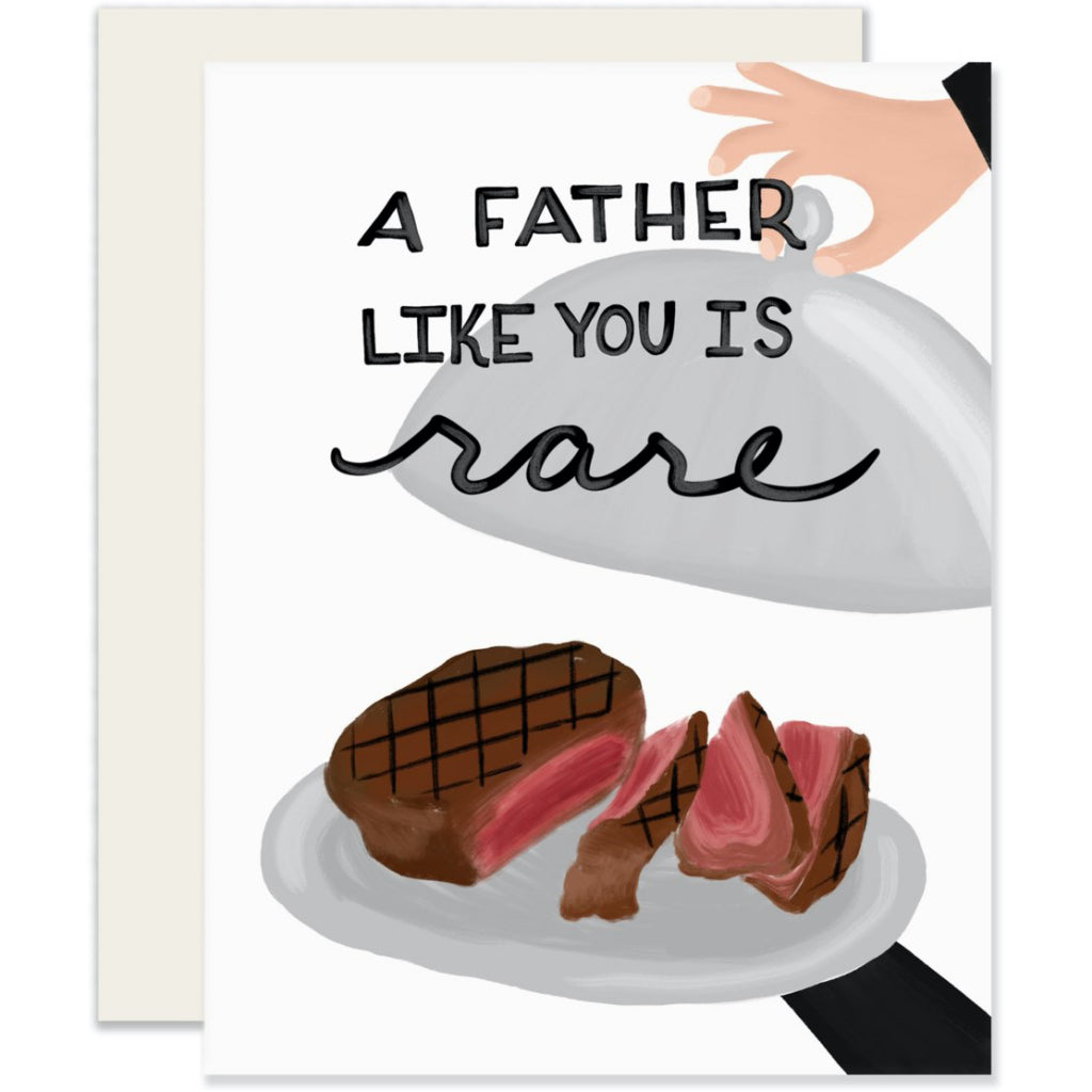 medium rare steak father's day card Father Like You Is Rare Steak Card by Slightly Cards – Outer Layer
