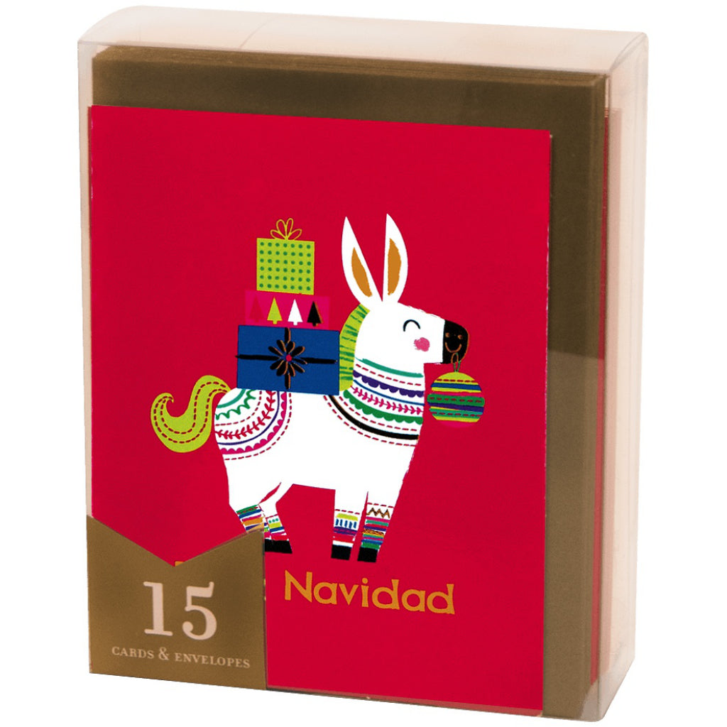 Packaging of Feliz Navidad Boxed Christmas Cards.