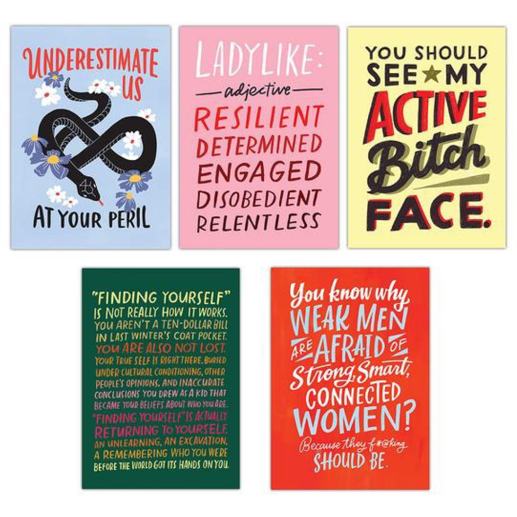 Examples of Feminism Postcard Book.