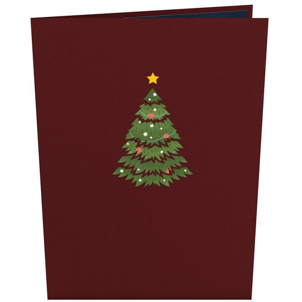 Festive Christmas Tree 3D Pop Up Card Cover