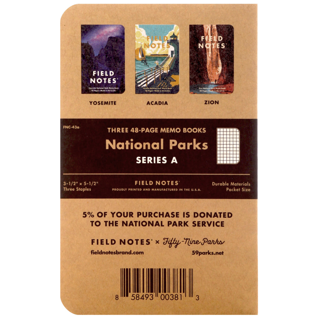 Field Notes National Parks Series A 3-Pack Notebooks Back