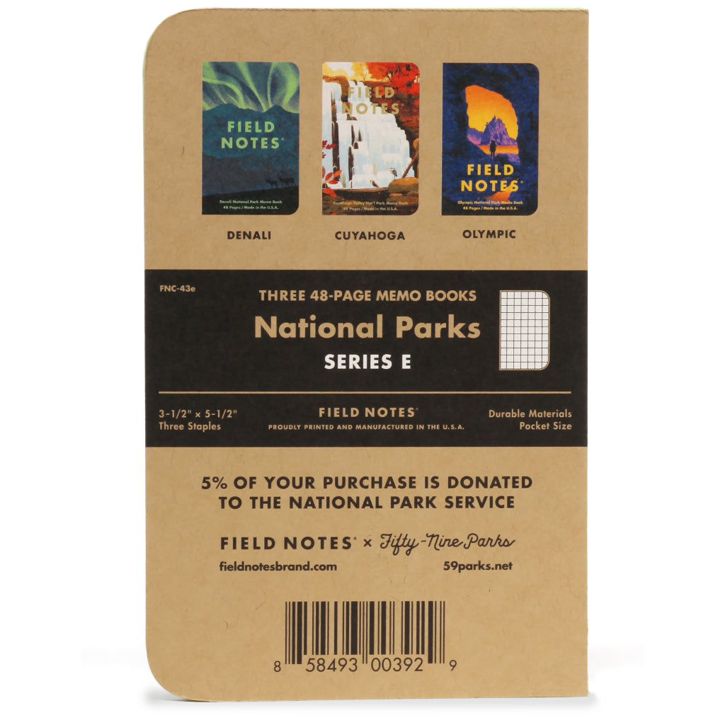 Field Notes National Parks Series E Back