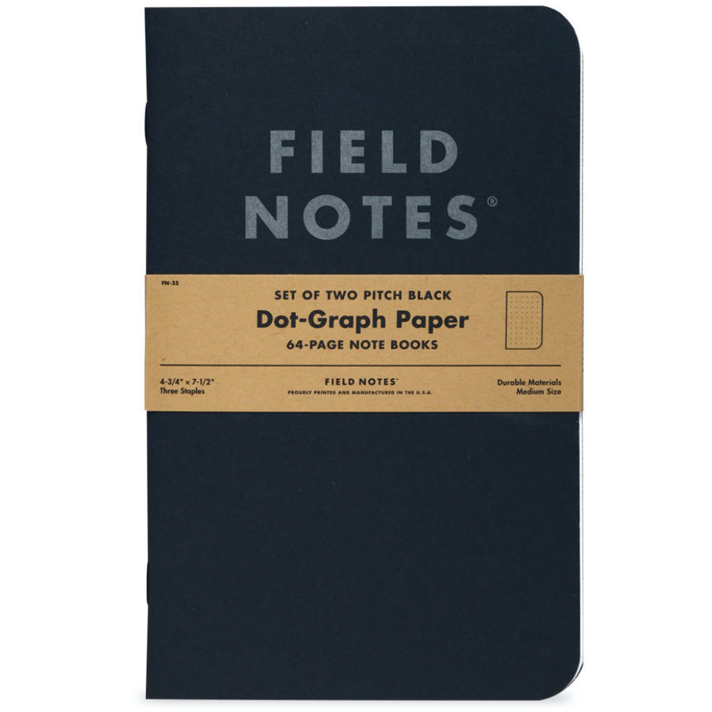 Field Notes Pitch Black Large Dot 2-Pack Notebooks
