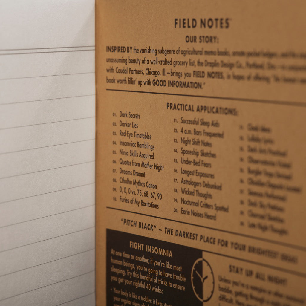 Field Notes Pitch Black Large Ruled 2-Pack Notebooks Inside
