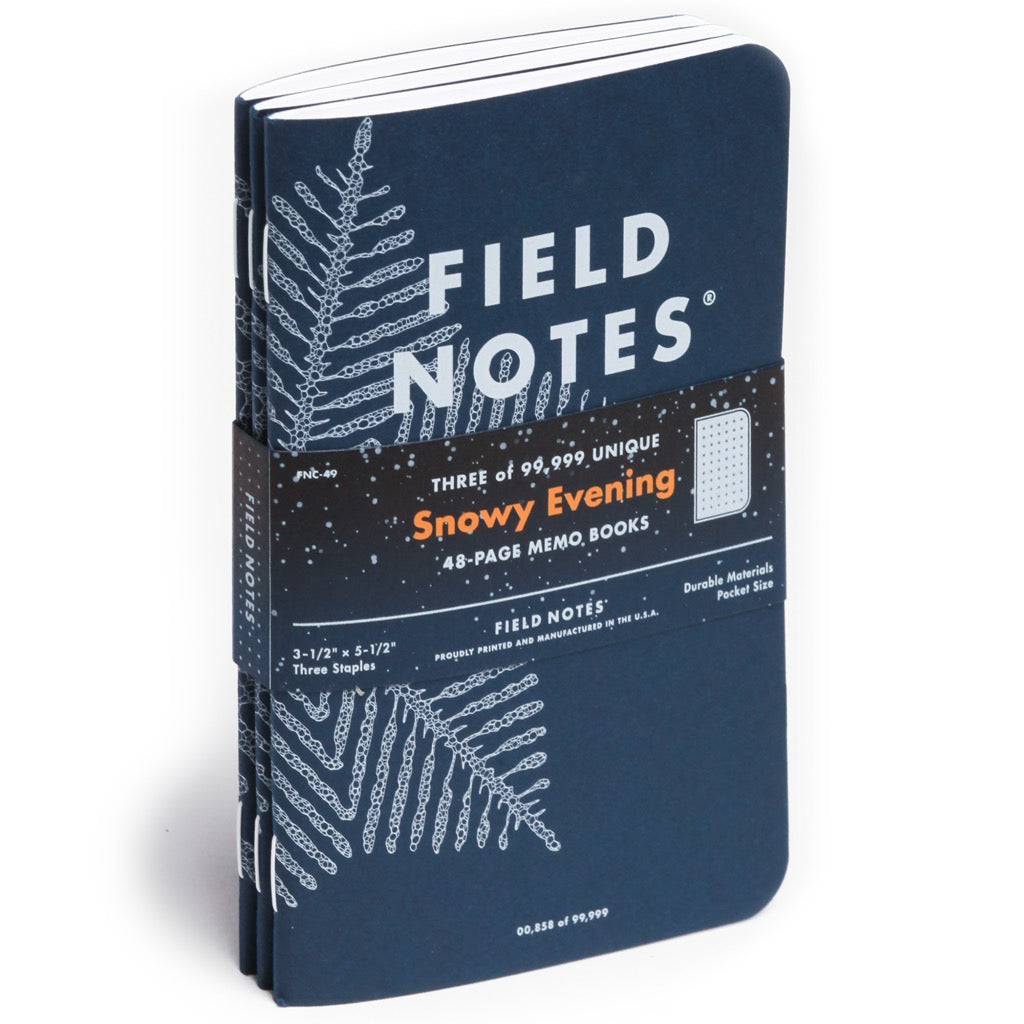 Field Notes Snowy Evening 3-Pack Notebooks Packaging