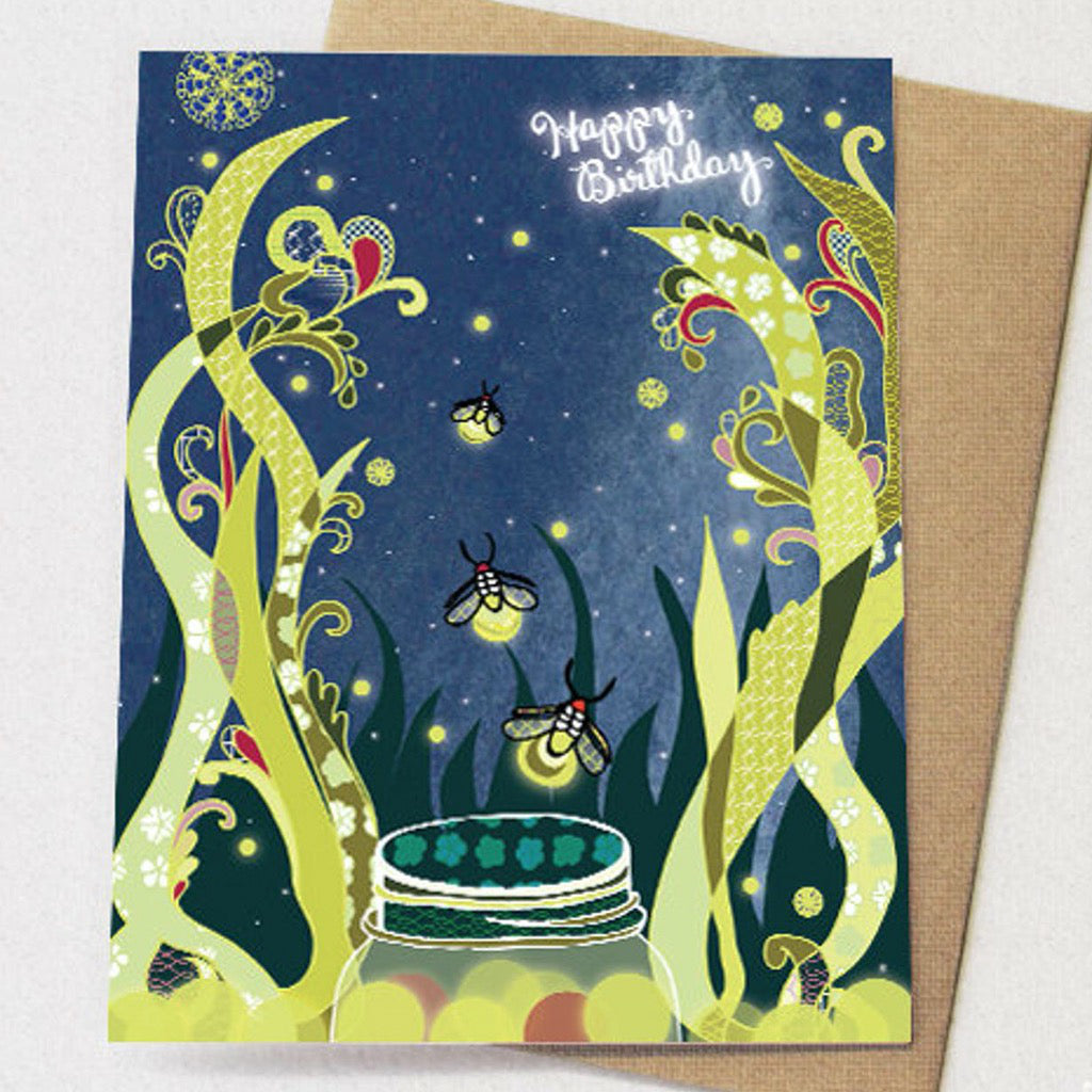 Fireflies Birthday Card