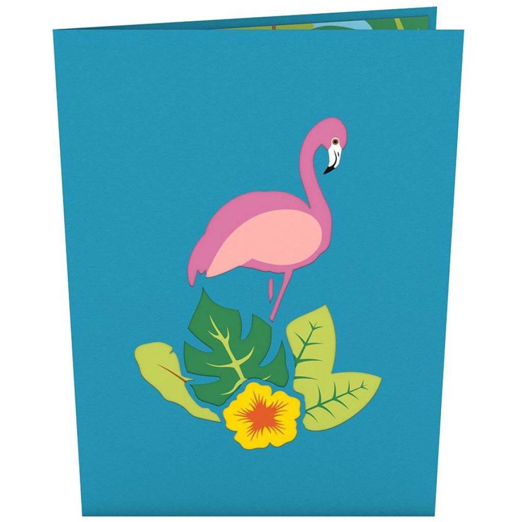 Flamingo 3D Pop Up Card Front